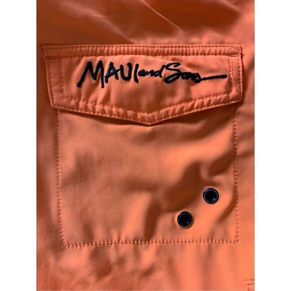 Maui‎ & Sons Board Shorts Orange Swim Trunks Beach Surf Shorts - Picture 5 of 10